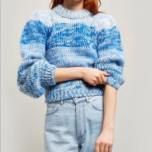 GANNI Julliard Mohair And Wool-blend Sweater In Blue